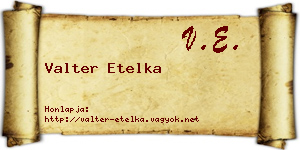 Valter Etelka névjegykártya